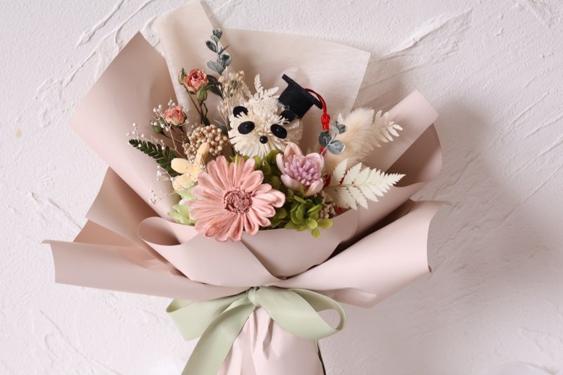 花若迷 毕业花束 毕业季 熊猫花束 - 干燥花/捧花 - 植物．花 粉红色