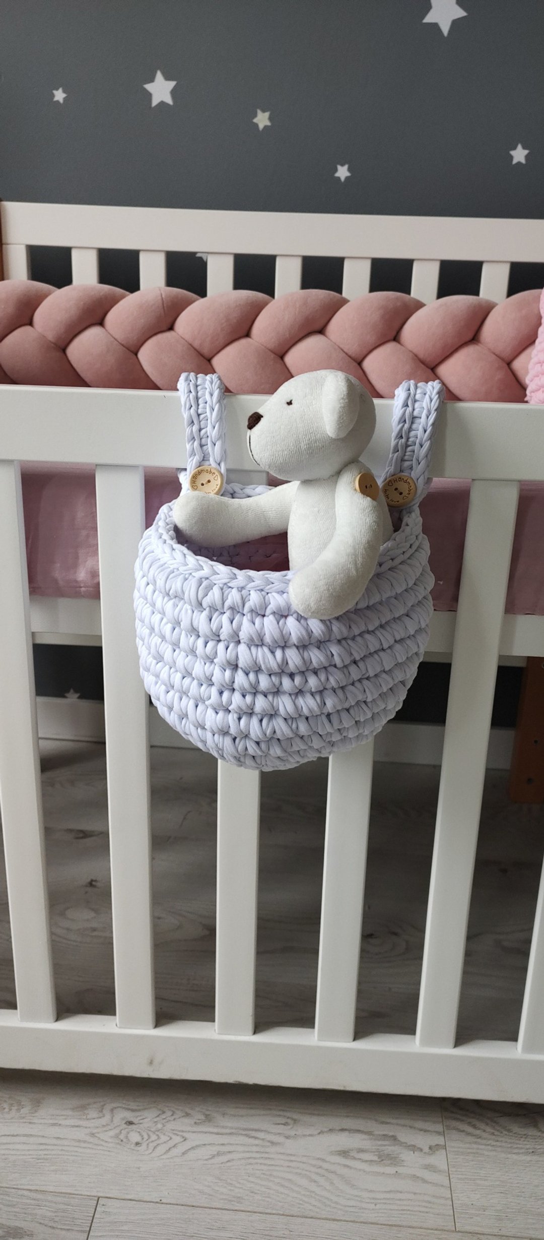 Handmade hanging basket.Hanging basket for a baby cot. But i - 随行杯提袋/水壶袋 - 棉 白色