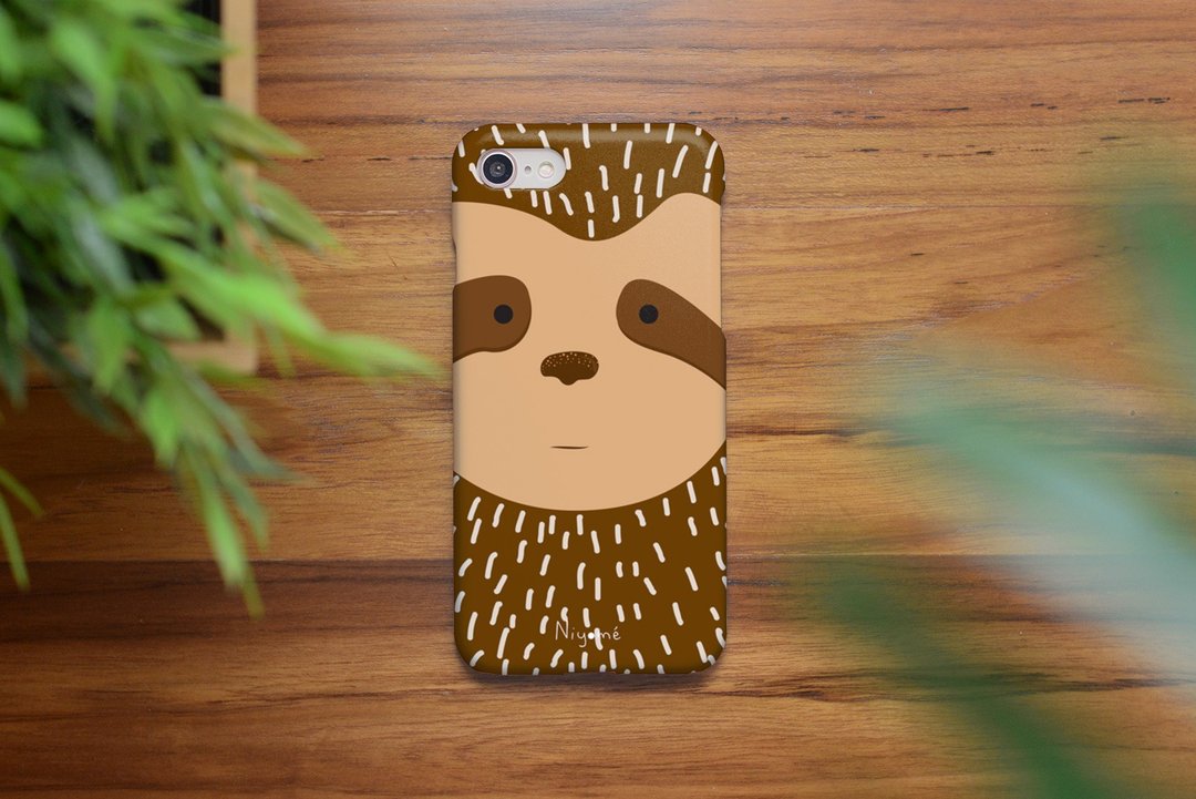 iphone case a brown sloth for iphone5s,6s,6s plus, 7,7+, 8, 8+,iphone x - 手机壳/手机套 - 塑料 咖啡色