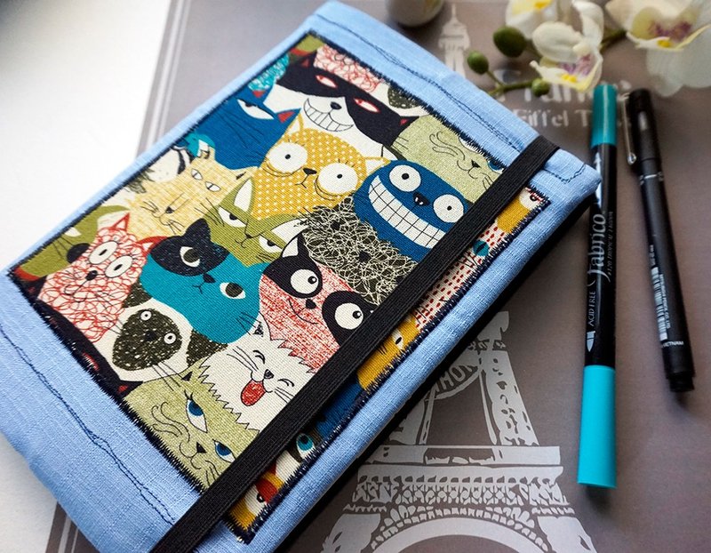 窗口猫咪手帐本画图本记事本画图本 - 笔记本/手帐 - 棉．麻 蓝色