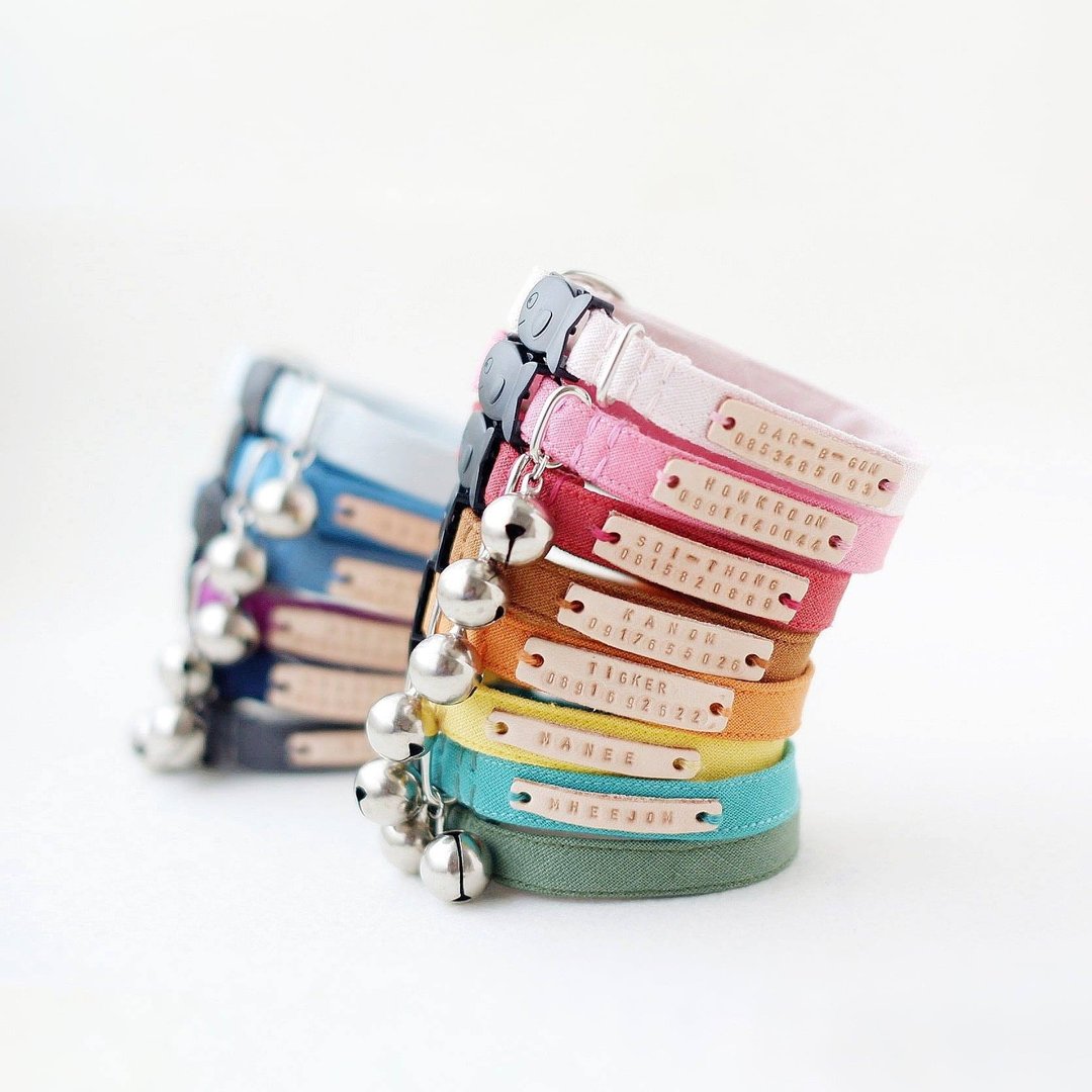 Less is more - Breakaway cat collar - 项圈/牵绳 - 棉 多色