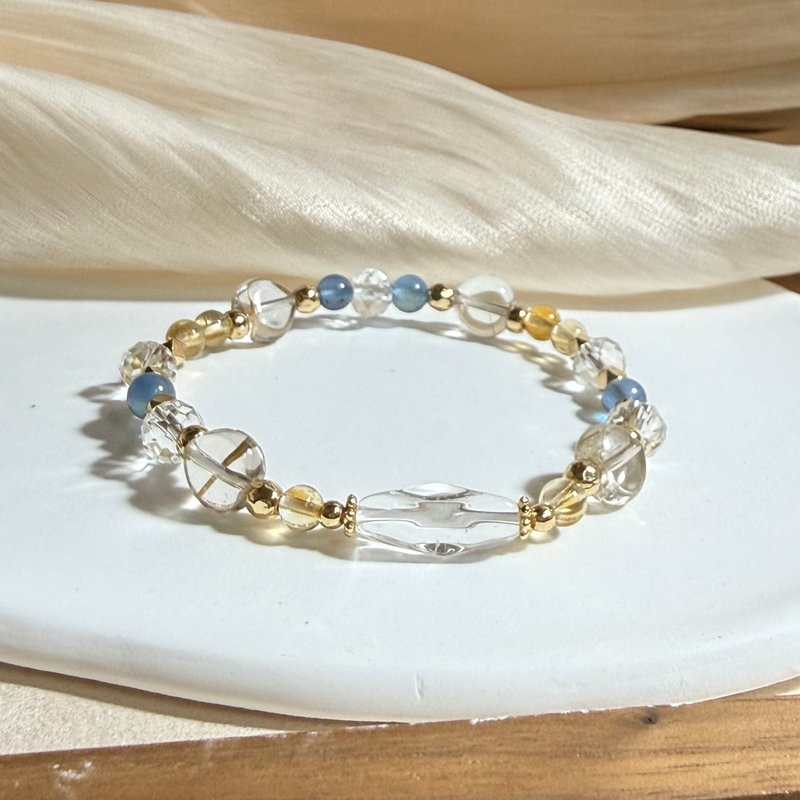 白水晶、黄水晶、海蓝宝、清透钛晶 天然石手链 - 手链/手环 - 水晶 
