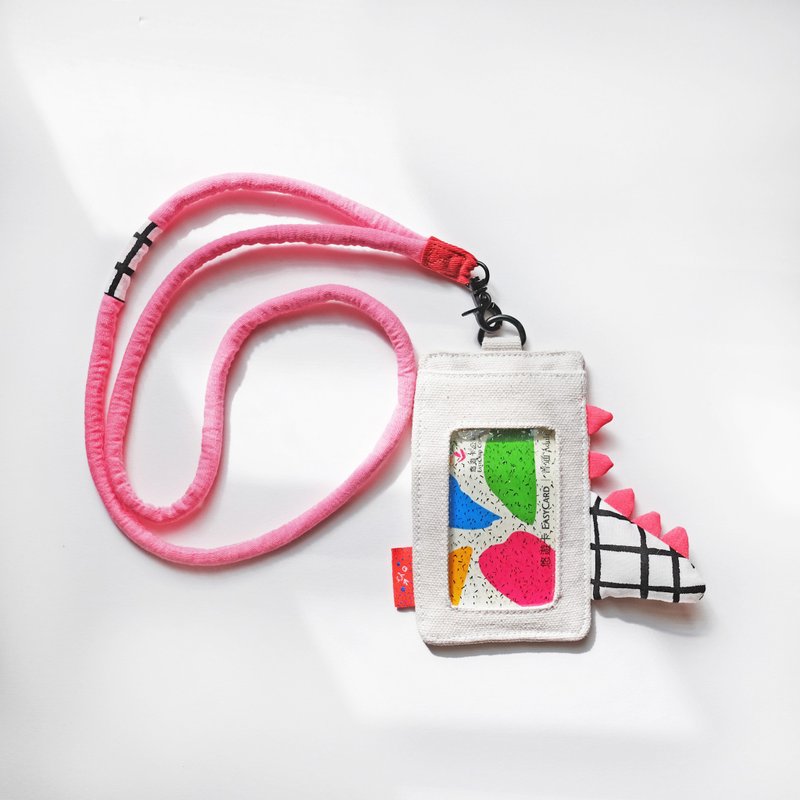 恐龙尾巴证件套组 / 粉红款 - 证件套/卡套 - 棉．麻 粉红色