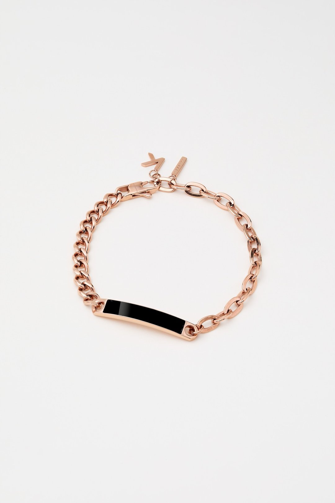 Chain2Chain Rose Gold & Black Enamel Bracelet  手链 - 手链/手环 - 不锈钢 
