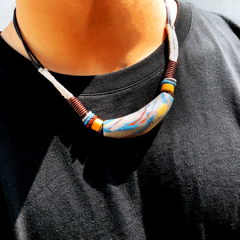 晧雪弯月项对链 (勇士版) - 项链 - 其他材质 黑色