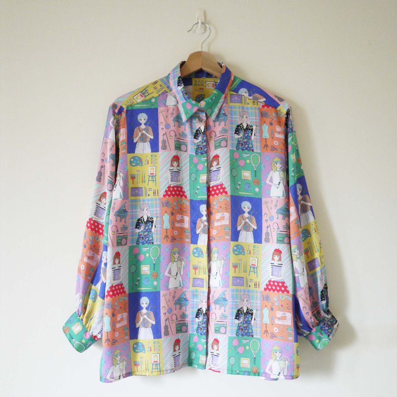 狂想曲暗门襟衬衫 - 女装衬衫 - 聚酯纤维 多色