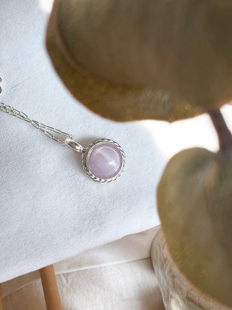 美好石光—果实记忆— 紫锂辉纯银坠饰 - 项链 - 宝石 粉红色
