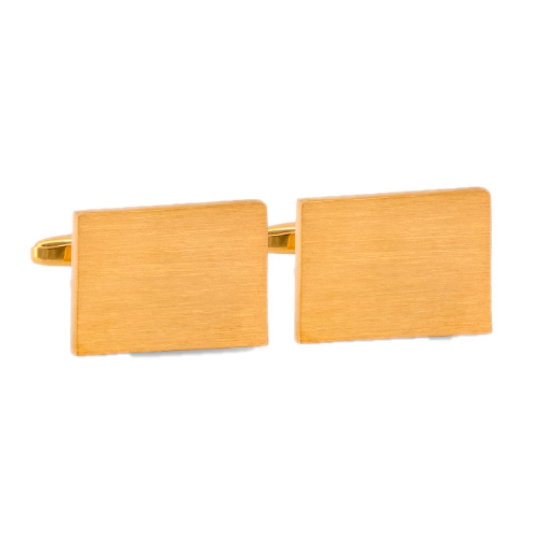 Rectangle Brushed Matte Cufflinks - 袖扣 - 铜/黄铜 橘色