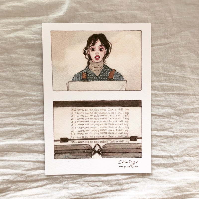 鬼店/闪灵/The Shining 电影插画明信片 温蒂与打字机款 - 卡片/明信片 - 纸 