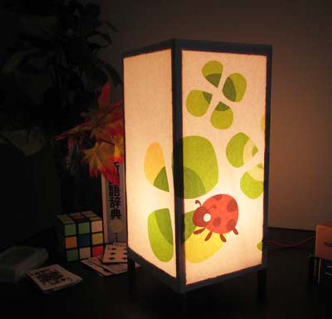 "Walk of ladybug" healing shine, peace Wright (4-17) No. 3 table stand - 灯具/灯饰 - 木头 橘色