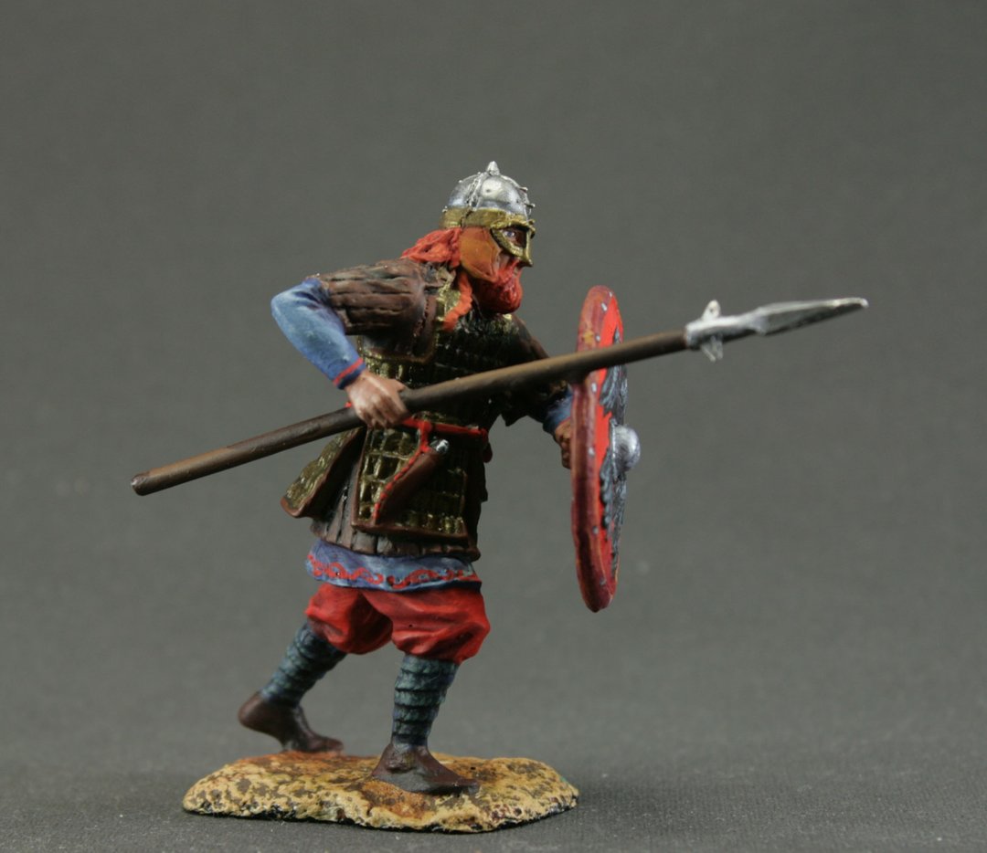 Viking, Handmade miniature Toy tin soldier 54 mm Home Decor Gift for Man - 玩偶/公仔 - 其他金属 红色