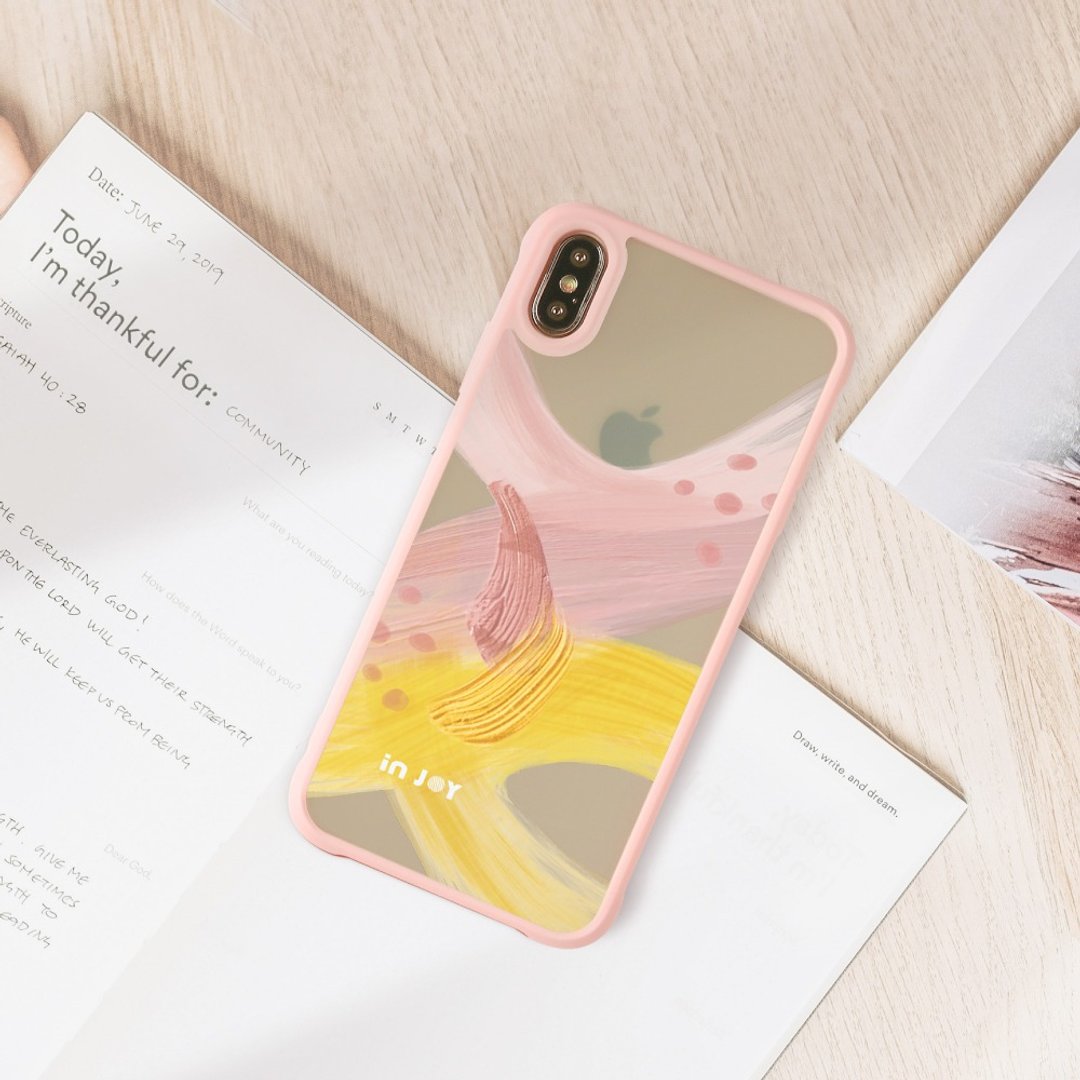 iPhoneX/XR/max/11pro/11max/SE3 恋爱气息耐撞击磨砂边框手机壳 - 手机壳/手机套 - 塑料 粉红色