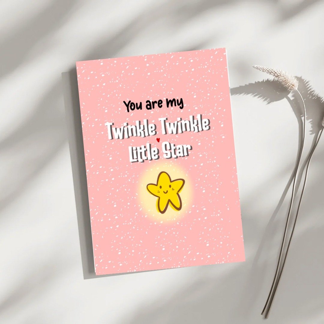 情人节卡片 – You Are My Twinkle Twinkle Little Star A6数档 - 电子手绘真人画像/绘画/插画 - 其他材质 
