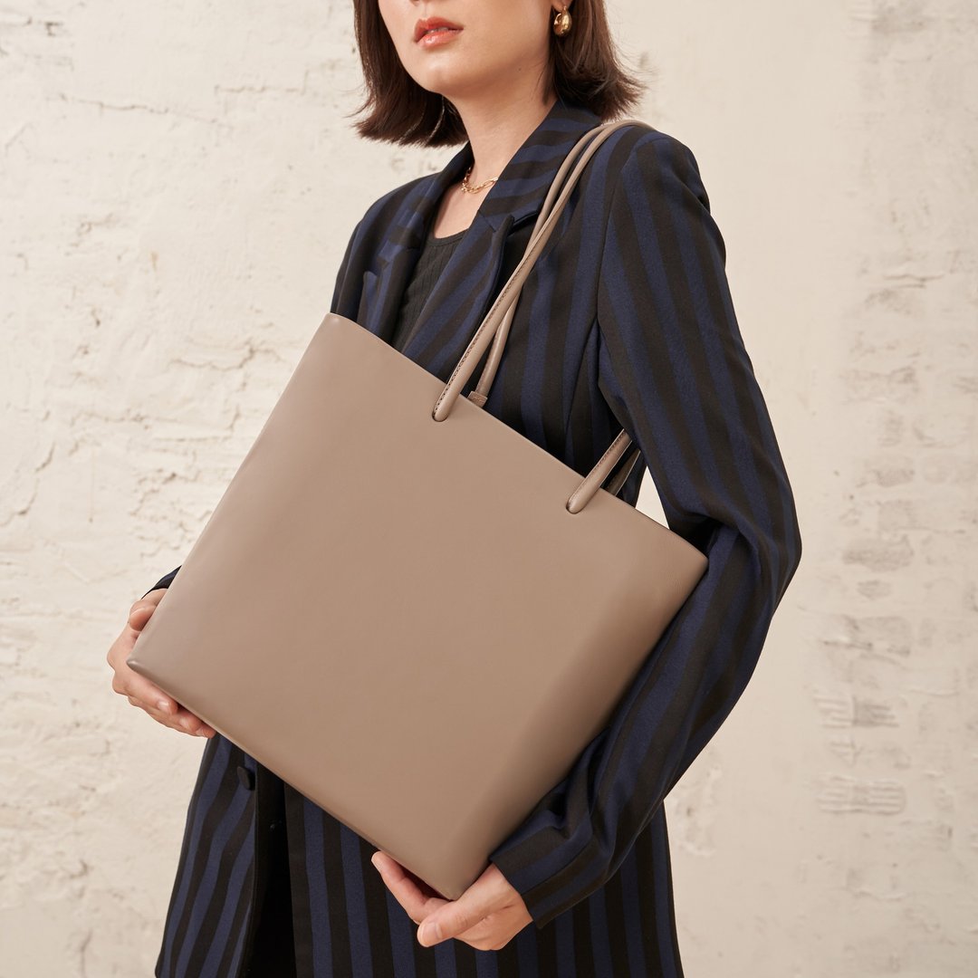 LONGLAI  TAUNO MEDIUM BAG - TAUPE - 其他 - 真皮 卡其色