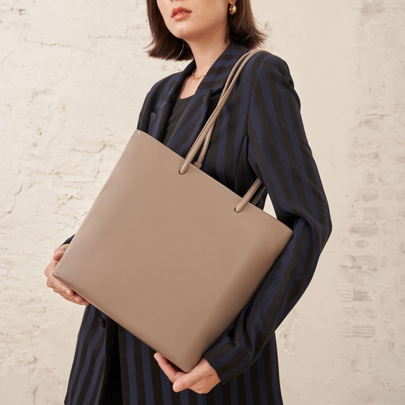 LONGLAI  TAUNO MEDIUM BAG - TAUPE - 其他 - 真皮 卡其色