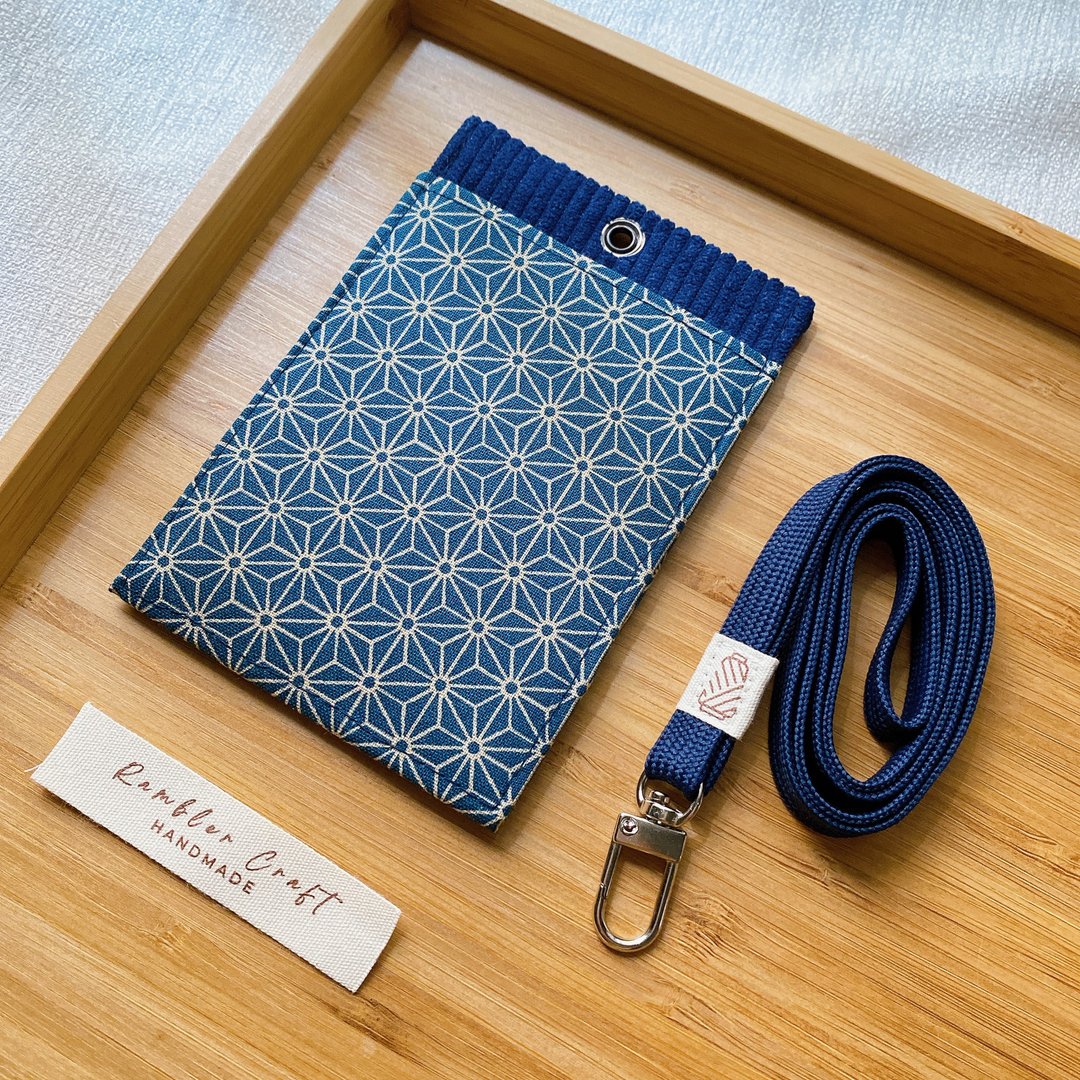 证件套 识别证卡套 悠游卡套 挂颈卡套 Card Holder 蓝色麻叶纹款 - 证件套/卡套 - 棉．麻 