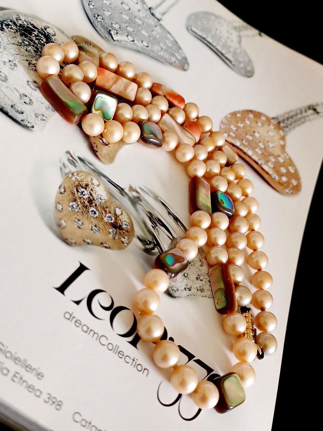 vintage jewelry Kenneth 典雅高质感珠贝串珠 项链 - 项链 - 其他金属 