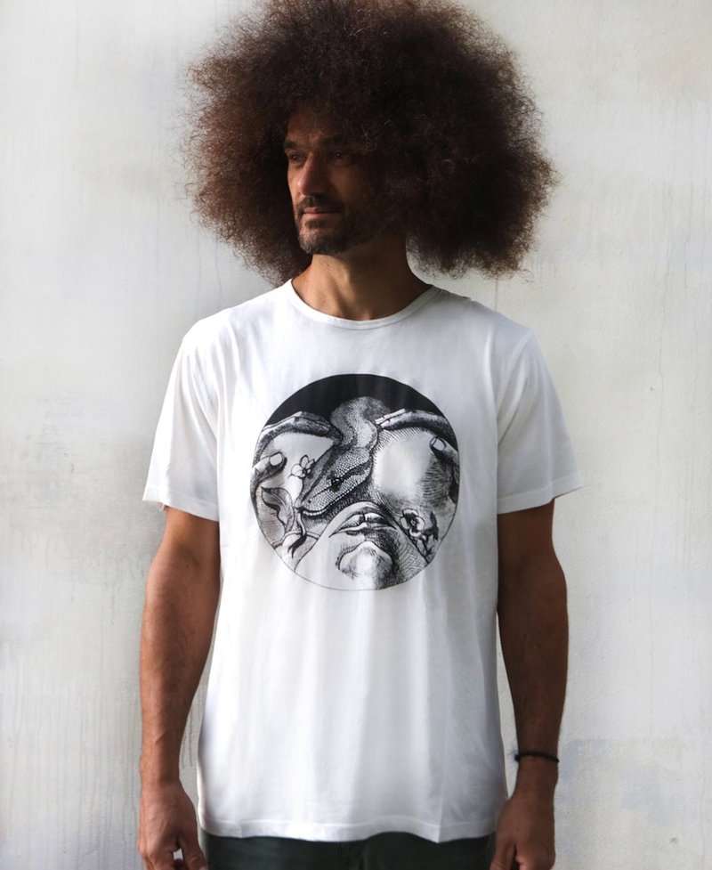 Glide 白色男士T恤 - 男装衬衫 - 棉．麻 