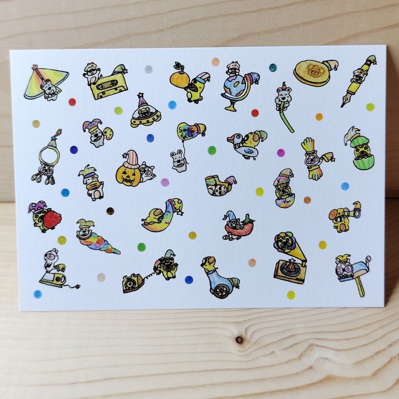 明信片/卡片/插画卡片/生日贺卡 生日快乐每一天 十一月寿星 - 卡片/明信片 - 纸 多色