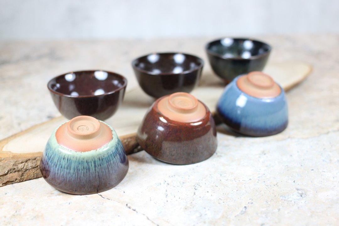 【秋冬好礼】彩虹六色 天目中式茶杯组 莺歌名家叶敏祥作品 - 茶具/茶杯 - 陶 