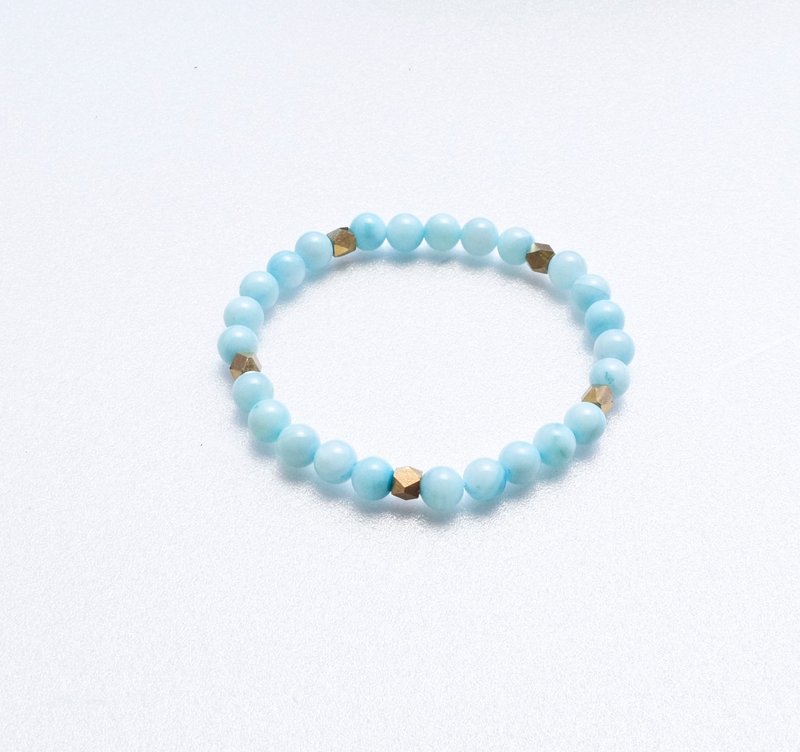 水蓝色的夏天  汉白玉/黄铜 - 手链/手环 - 宝石 蓝色