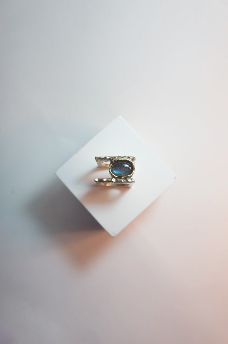 黄铜荷鲁斯之眼双层戒子 Wedjat Eye Ring - 戒指 - 宝石 蓝色