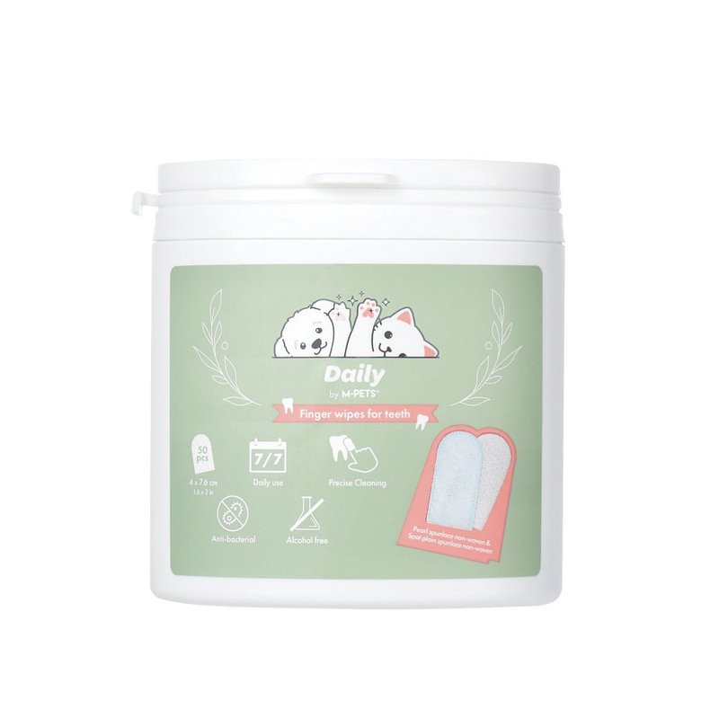 【MPETS】一起日常维护牙齿的健康吧!宠物日常双面洁牙指套50入 - 其他 - 其他材质 多色