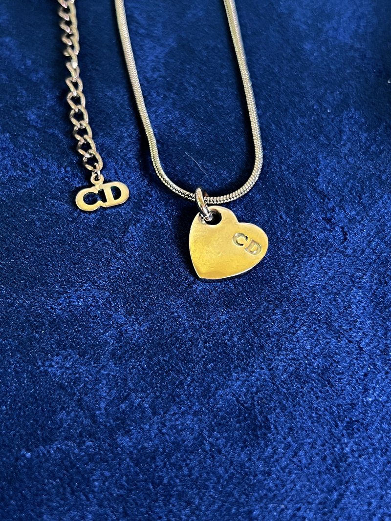 DIOR heart shape necklace 心形银色颈链 日本中古vintage - 项链 - 其他金属 银色