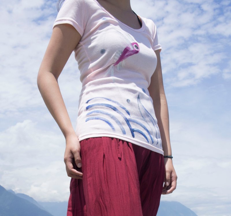 跃浪飞鱼 Winwing 手绘衣 - 女装上衣 - 棉．麻 