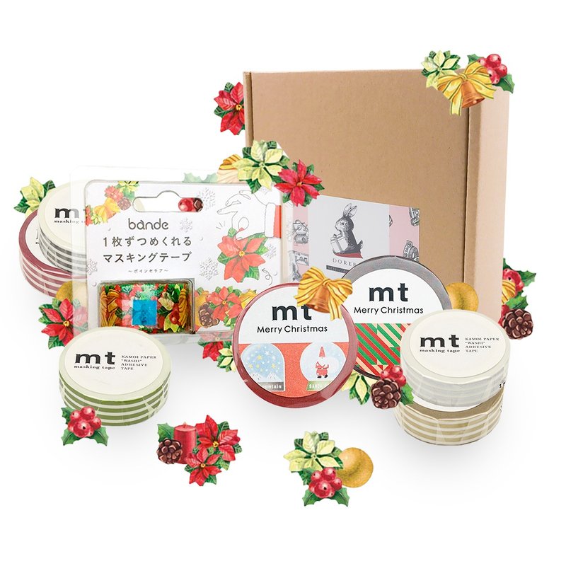 圣诞节纸胶带礼盒【 圣诞街道点点组 】 - 纸胶带 - 纸 红色