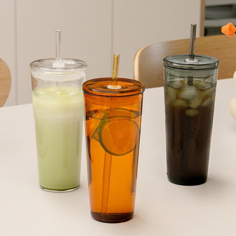 CLASSIC 单层吸管随手玻璃杯 500ml -清透/浅黄/透黑 - 水瓶/水壶 - 玻璃 透明