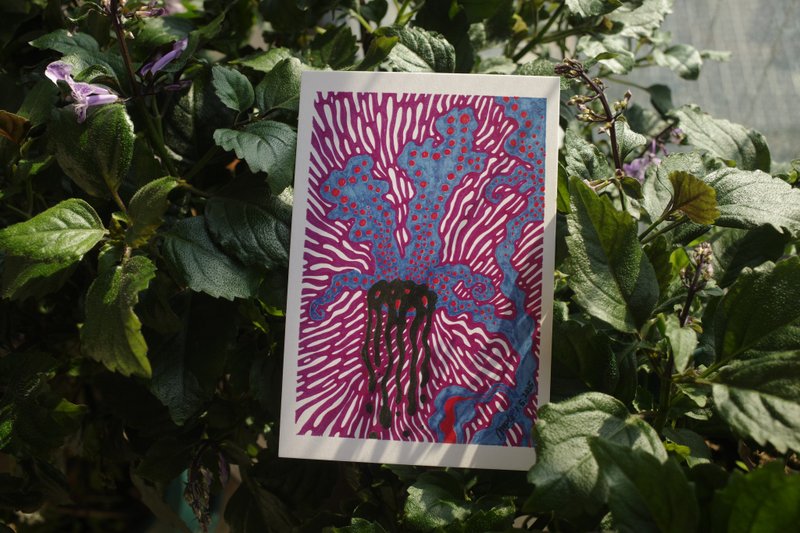 莫纳薰衣草 原创手绘插画 明信片 148×100mm 1张 - 卡片/明信片 - 纸 多色