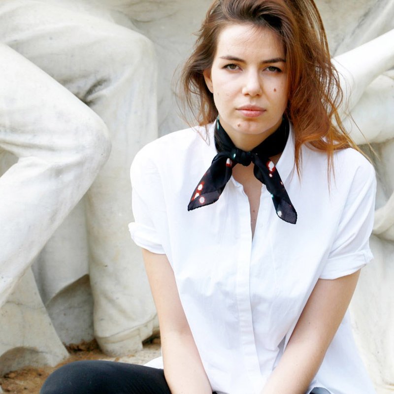 塞纳星尘 色泽4  巴黎风帅气丝巾 必备时尚配件 "Universe2 clr4" - 丝巾 - 丝．绢 绿色