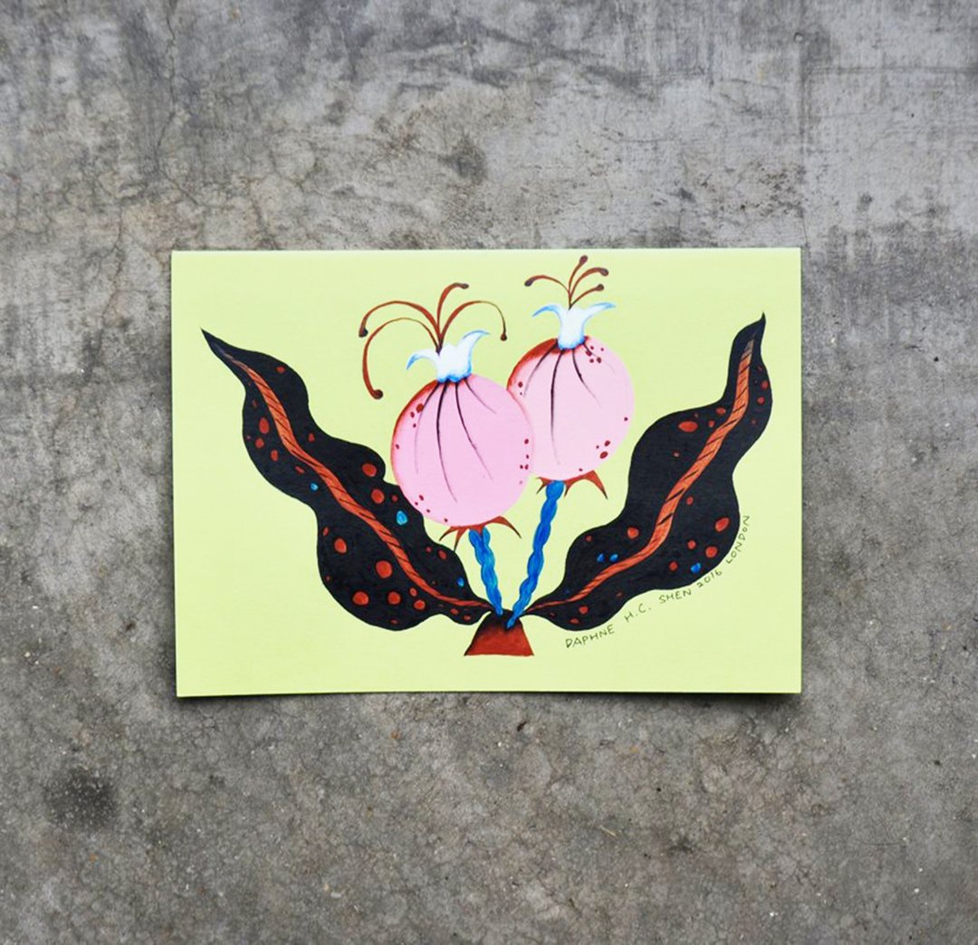 复古大花 定制化 花草插画系列 生日/情人节/结婚/圣诞节/母亲节/教师节/订婚/求婚/弥月/纪念日/新年 手绘卡片 - 订制画像 - 纸 多色