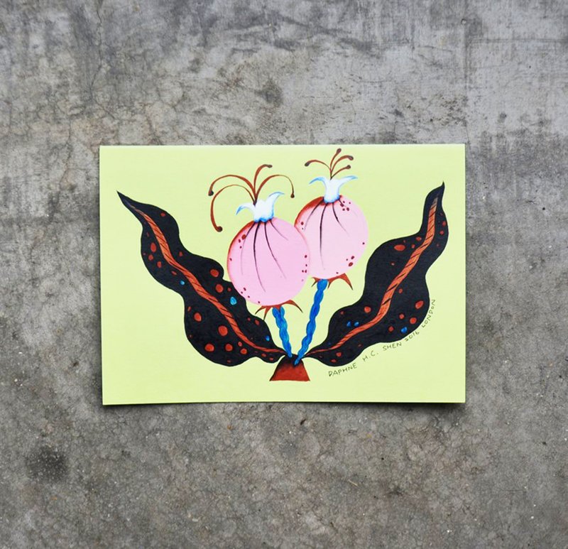 复古大花 定制化 花草插画系列 生日/情人节/结婚/圣诞节/母亲节/教师节/订婚/求婚/弥月/纪念日/新年 手绘卡片 - 订制画像 - 纸 多色