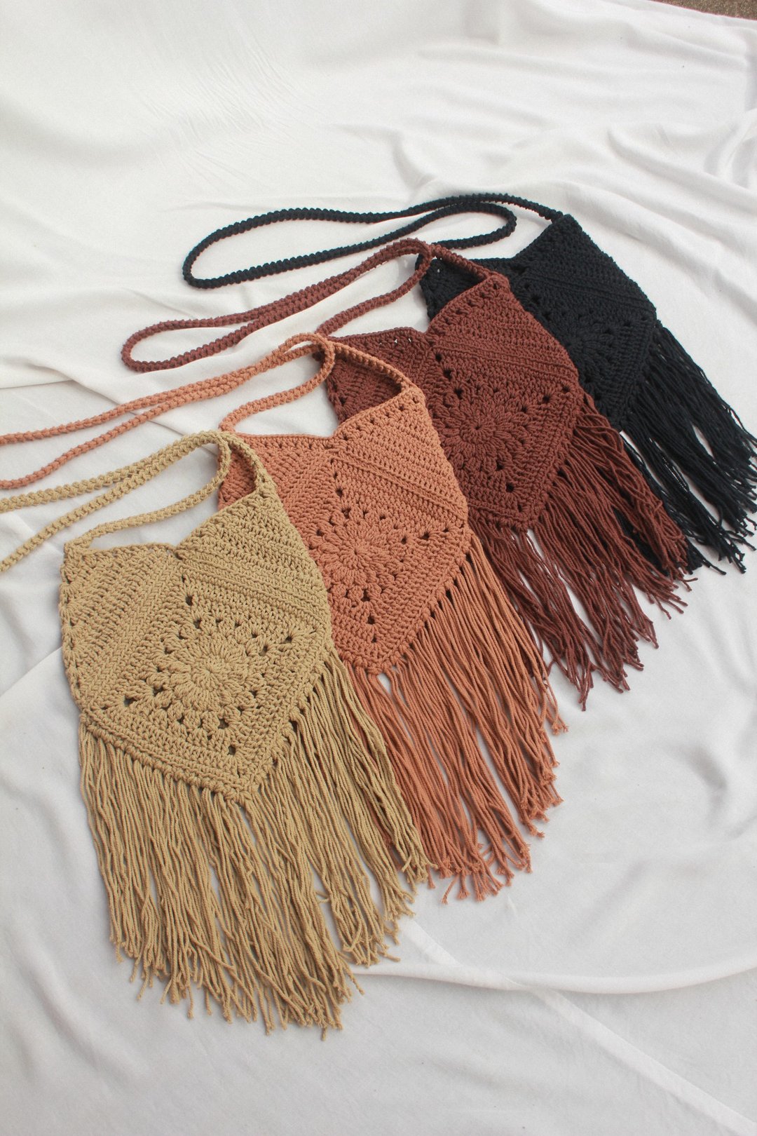 Boho Crossbody bag ,Crochet bag ,Shoulder Bag - 侧背包/斜挎包 - 其他材质 咖啡色