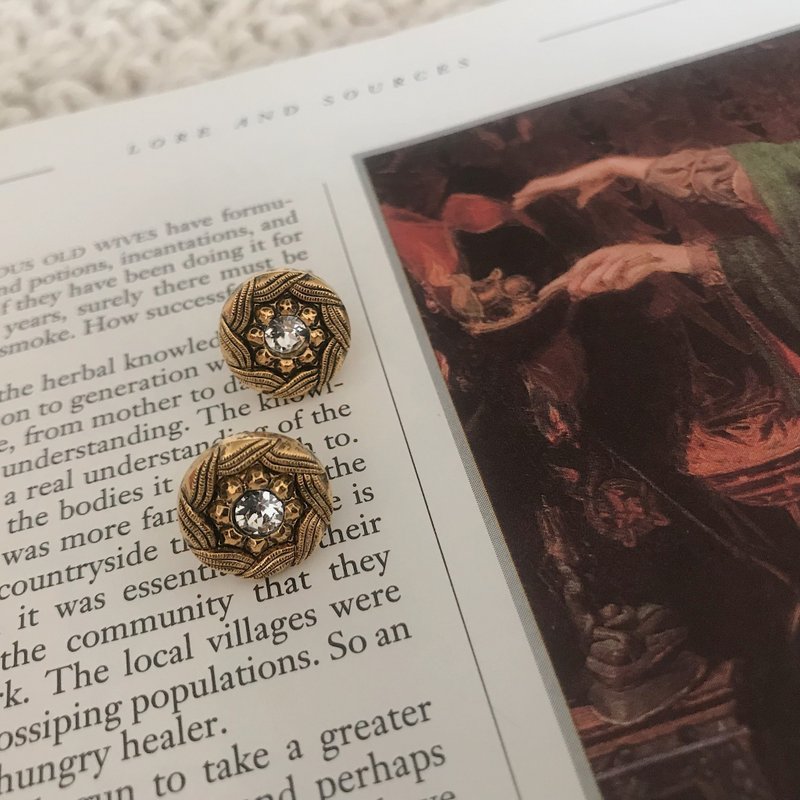 复古贴耳-透剧 - 耳环/耳夹 - 其他材质 金色