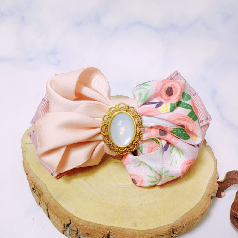 花芬手折系列粉-手作弹簧夹鸭嘴夹 - 发饰 - 其他材质 粉红色