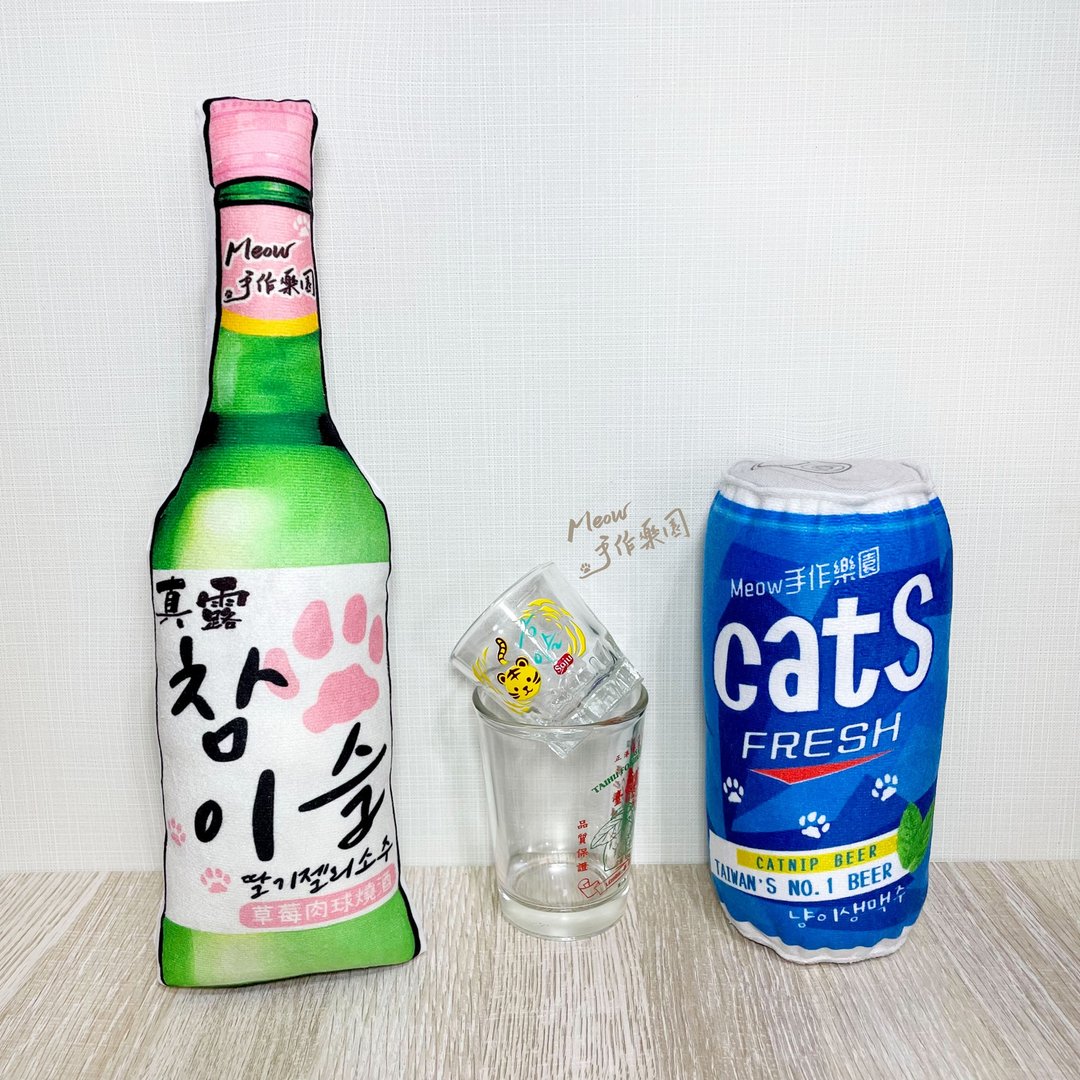 韩国烧酒 真露 烧啤 喵格利酒猫草包 - 玩具 - 棉 