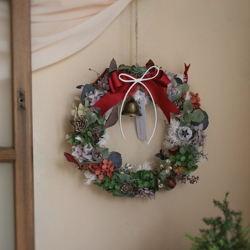 【遇见恒久】铃响映照干燥花圣诞花圈 - 干燥花/捧花 - 植物．花 