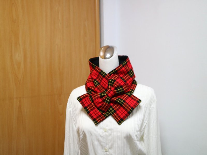 蝴蝶结款 可调式短围巾.scarf 保暖围脖 双面双色 大人.小孩均适 - 围巾/披肩 - 其他材质 