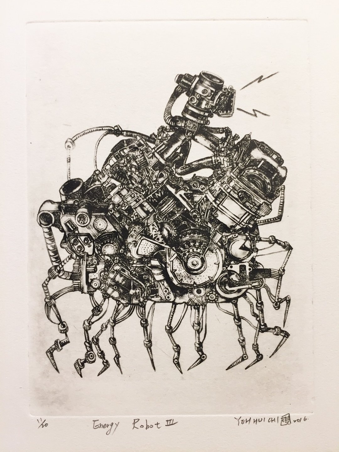 原作版画 -Energy robot III- 叶慧琪  - 海报/装饰画/版画 - 纸 黑色