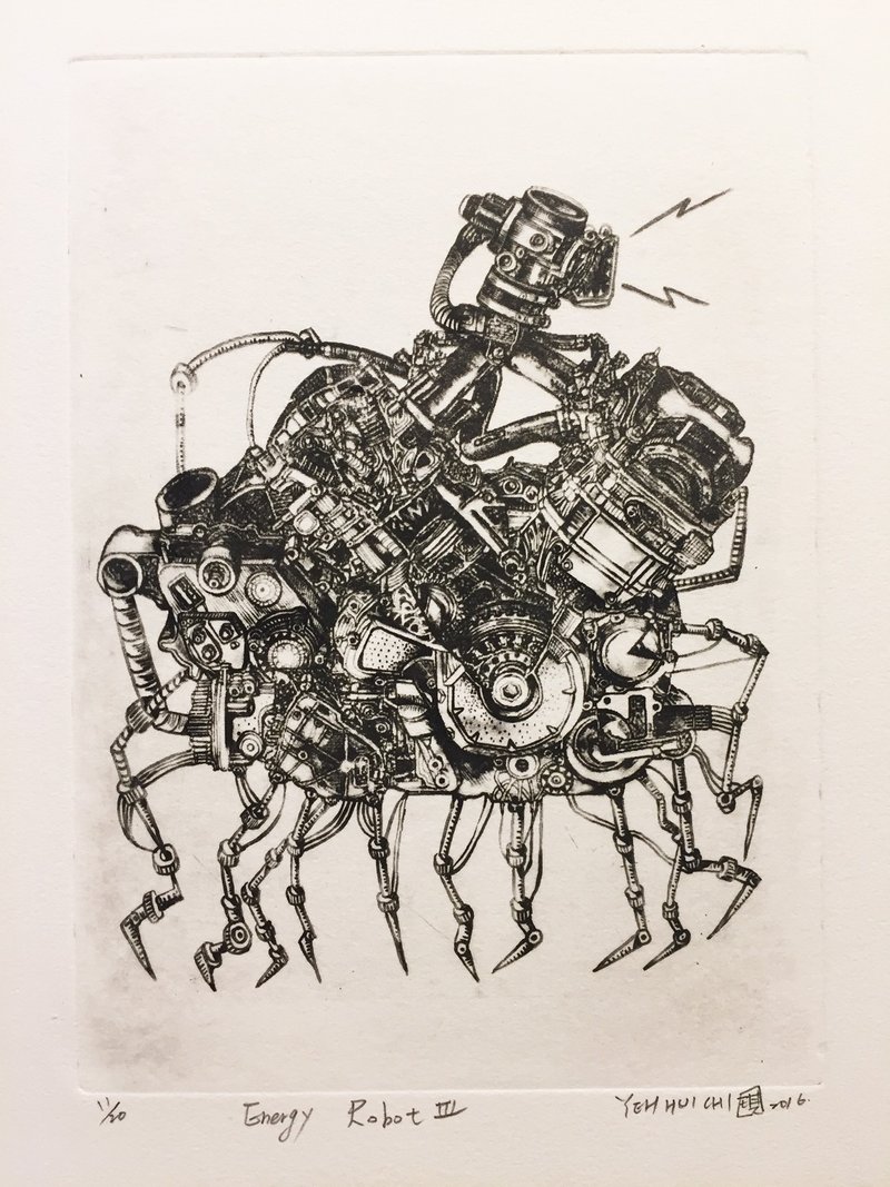 原作版画 -Energy robot III- 叶慧琪  - 海报/装饰画/版画 - 纸 黑色