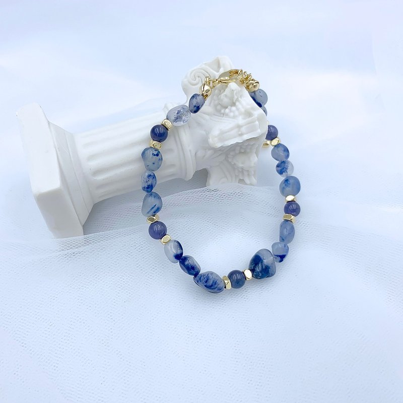 青空 / 蓝线石 坦桑石 水晶手链 - 手链/手环 - 其他材质 蓝色
