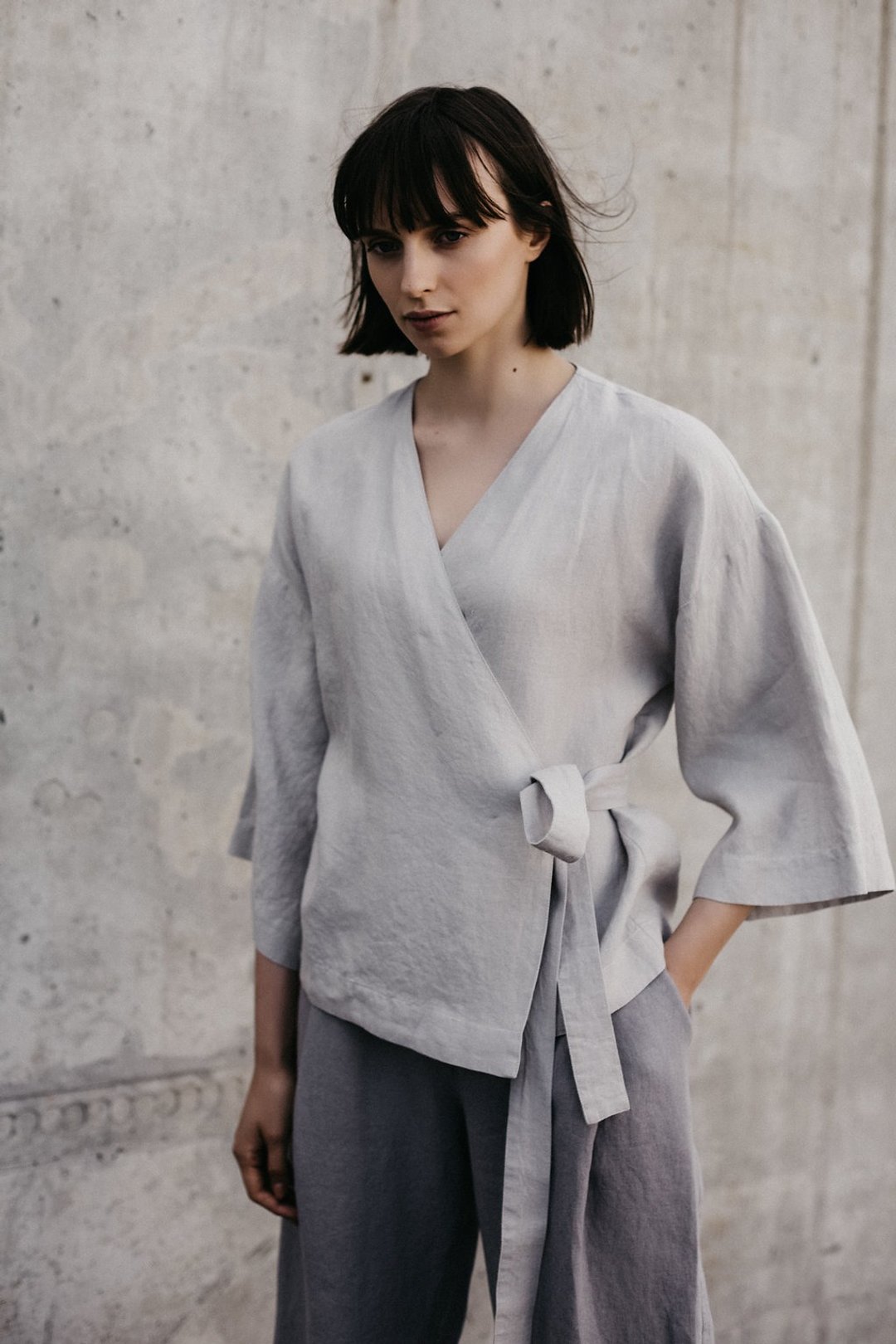 Linen Blouse Motumo 18P2 - 女装衬衫 - 亚麻 