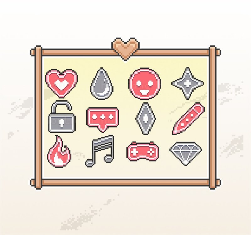 Twitch 忠诚点数符号 表情贴图 可爱像素风 - 电脑手机桌布/贴图/App 图示 - 其他材质 