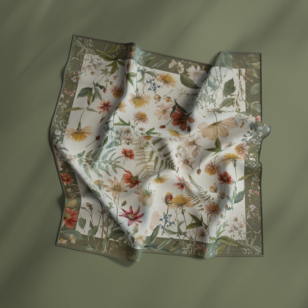 Whisper in Bloom Scarf - 丝巾 - 丝．绢 多色