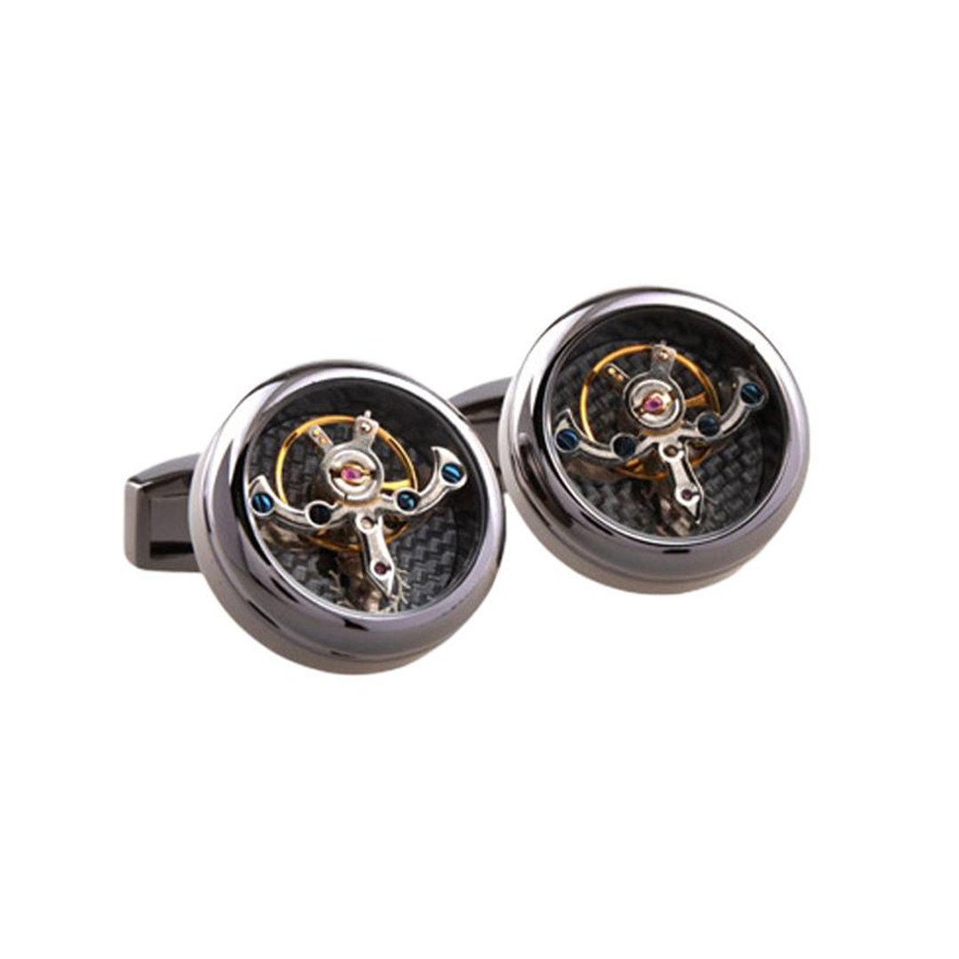 陀飞轮袖扣 KC10037a **附送赠品** - 袖扣 - 其他金属 黑色