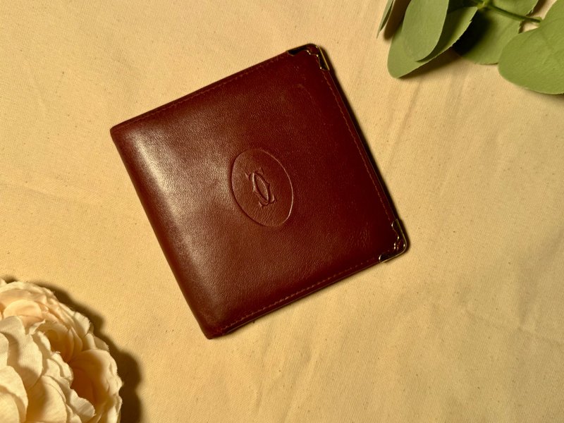 Cartier 古董卡地亚短夹 - 皮夹/钱包 - 真皮 红色
