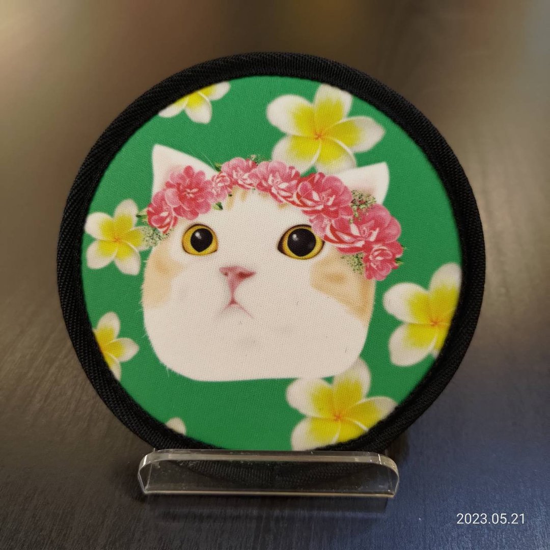 三猫小铺-潜水布超吸水杯垫-花圈猫 - 杯垫 - 其他人造纤维 